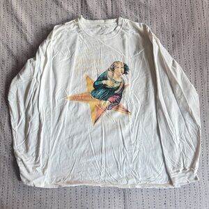 R13 White Long Sleeve Tee with Graphic Print